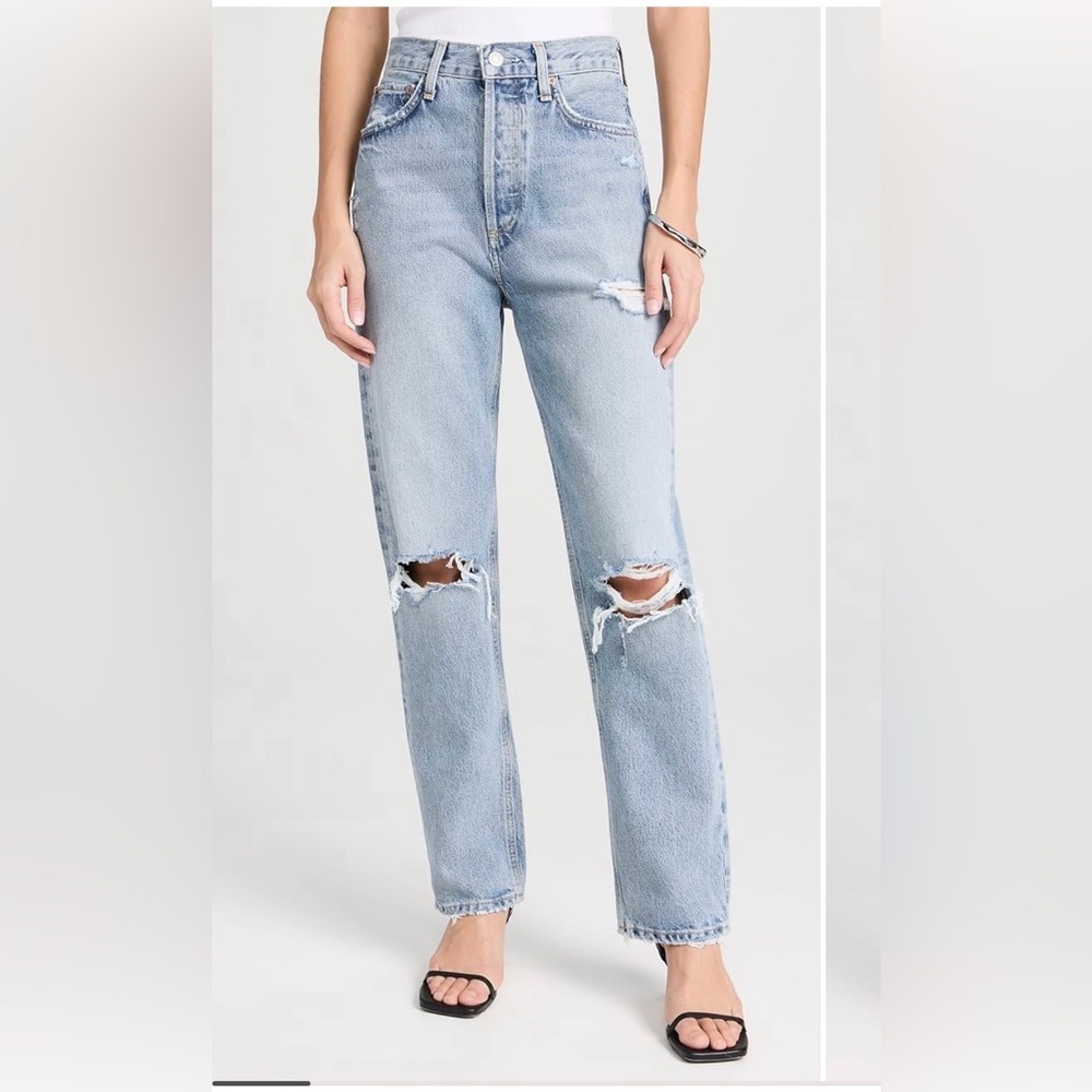 NWT AGOLDE 90s jeans loose fit threadbare size 24 new with tags